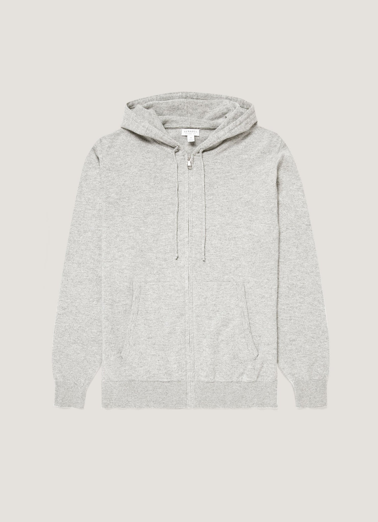 Men's Cashmere Hoodie in Grey Melange