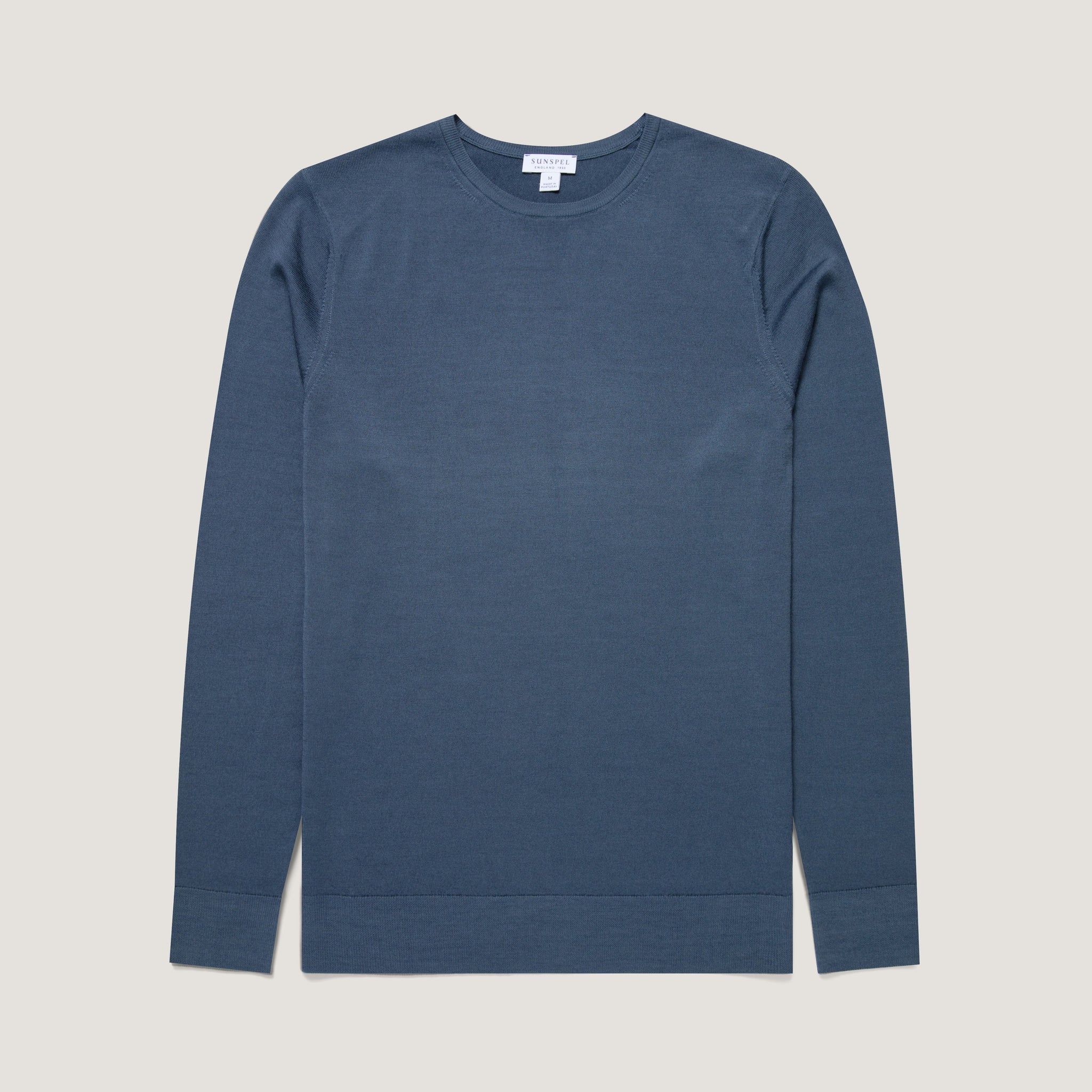 Men's Extra-Fine Merino Crew Neck in Slate Blue